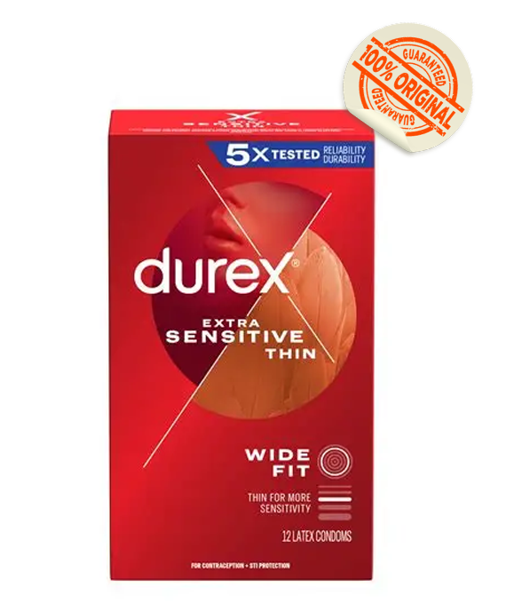 Durex Extra Sensitive Thin Wide Fit Condom 12-Pack